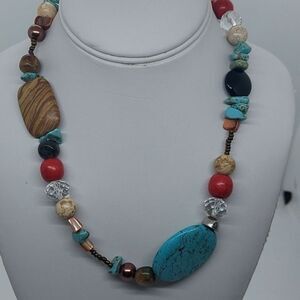 Faux‎ mixed stone necklace